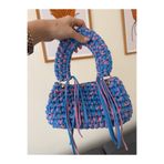 DISENOBAG Pembe Mavi Mix Örgü Omuz Çantası
