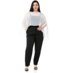 Disentis Modest Büyük Beden Asimetrik Kesim Şifon Beyaz Pelerin Bolero - Standart