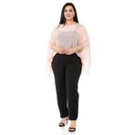 Disentis Modest Büyük Beden Asimetrik Kesim Şifon Pudra Pelerin Bolero - Standart