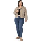 Disentis Modest Büyük Beden Çift Cepli Gabardin Kısa Vizon Ceket - 52