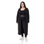 Disentis Modest Büyük Beden Fitilli Crop Body Tayt Hırka Üçlü Siyah Takım, 44