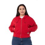 Disentis Modest Büyük Beden Kanguru Cepli Kapüşonlu Üç Iplik Kırmızı Sweatshirt, 44
