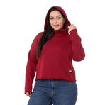 Disentis Modest Büyük Beden Kapüşonlu Düşük Kollu Pis Dikişli Üç Iplik Bordo Sweatshirt, 50