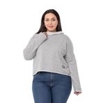Disentis Modest Büyük Beden Kapüşonlu Düşük Kollu Pis Dikişli Üç Iplik Gri Melanj Sweatshirt, 50