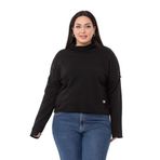 Disentis Modest Büyük Beden Kapüşonlu Düşük Kollu Pis Dikişli Üç Iplik Siyah Sweatshirt, 48