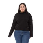 Disentis Modest Büyük Beden Kapüşonlu Düşük Kollu Pis Dikişli Üç Iplik Siyah Sweatshirt, 52