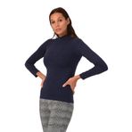 Disentis Modest Kadın Lacivert Yarım Balıkçı Yün Viskon Boğazlı Uzun Body, 36