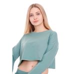 Disentis Modest Kadın Su Yeşili Crop Sweatshırt, 40