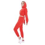 Disentis Modest Kadın Turuncu Kapüşonlu Uzun Kollu Balıkçı Yaka Crop Sweatshırt, 36