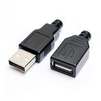 Dişi Usb-erkek Usb Şarj Soketi Seti 5 Adet A Tipi Erkek Soket 5 Adet Dişi Soket