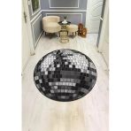 Disko Topu Desenli Süngerli Kaymaz Dot Taban Dijital Baskı Halı H1060 Renkli 200 X 200