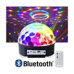 Disko Topu Ses Bombası LED Işıklı Projeksiyonlu Hoperlörlü Bluetooth Sd USB - Siyah