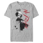 Disney Big and Tall Cruella No Rules Üst Kısa Kollu Athletic Heather Erkek T-shirt