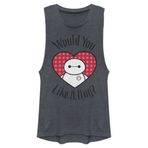 Disney Big Hero Six Hugs All Around Hızlı Moda Kolsuz Denim Blue Heather Kadın Atlet