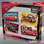 Disney Cars Arabalar 4 Adet Yapboz 24-35-54-70 Parcali 4 U 1 Arada Puzzle