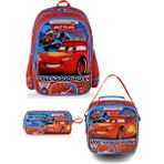 Disney Cars Mcqueen Ilkokul Çantası Seti 3lü Çanta Seti - Kırmızı