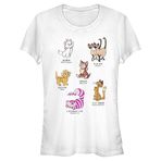 Disney Classics Mickey & Arkadaşları Kedi Cinsleri Kadın Bisiklet Yaka T-Shirt Beyaz S