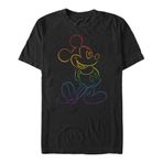 Disney Classics Mickey Mouse Renkli Desenli Erkek Bisiklet Yaka T-Shirt Siyah M