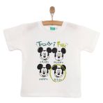 Disney Erkek Bebek Lisans Tişört Bisiklet Yaka Short Sleeve - Beyaz