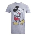 Disney Erkek Vintage Mickey Tişört, Gri (Sports Grey), L