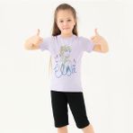 Disney Frozen D4803 Kız Çocuk Kısa Kol T-Shirt - 3 - 4 Yaş - Lila