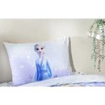 Disney Frozen Elsa Anna Çift Taraflı % 100 Pamuk Kumaş 1 Adet Yastık Kılıfı 50X70 cm - Mavi