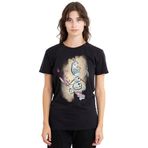 Disney Frozen It Up with Olaf and Bruni The Fire Spirit Ladies, siyah kadın tişörtü, Siyah, S