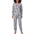 Disney Kadın 2 Parça Rahat Pijama Takımı, Klasik Mickey Mouse Gri, S