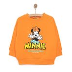 Disney Kız Bebek Lisans Sweatshirt Bisiklet Yaka Long Sleeve - Turuncu