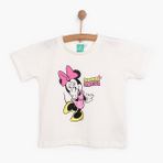 Disney Kız Bebek Lisans Tişört Bisiklet Yaka Short Sleeve - Ekru