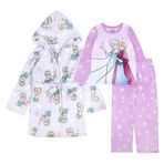Disney Kız Çocuk 3 Parça Bornoz ve Bol Kesim Pijama Takımı, Çocuklar İçin Yumuşak ve Sevimli, Dondurulmuş Kız Kar, ^