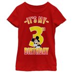 Disney Kız Hiya Pal 3. Doğum Günü Tişörtü, Kırmızı, M