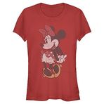 Disney Klasiks Mickey Mouse Klasik Vintage Minnie Kadın Bisiklet Yaka T-Shirt Kırmızı M