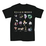 Disney Kötüler Ruh Hali Tablosu Maleficent Ursula Tişört, Siyah, 3XL