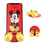 Disney Mickey Mouse Feet Cell Phone Holder with Bonus Decal Sticker- Cell Phone Stand for Desk Home/Office-Universal Desk Phone Stand Compatible with Android/ iPhone and More- Red Mickey Decal