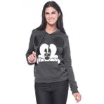 Disney Mickey Mouse Womens Hoodie Peeking Print Pullover Sweatshirt (Small)