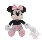 Disney Minnie Mouse Beyaz, Pembe ve Siyah Benekli Etek Peluş Doldurulmuş Hayvan Yatıştırıcı Emzik Arkadaşı