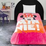 Disney Minnie Mouse Classic Çizgi Film Karakteri Pamuk-Polyester Karışım Battaniye, Pembe, Beyaz, Si - Standart