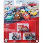 Disney Pixar Cars Mini Racers Diecast Car 3 Pack (Tractor & Muddy Lightning McQueen & Mater)