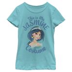 Disney Princess Jasmine Costume Girl's Solid Crew Tee, Tahiti Blue, Medium