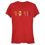 Disney Winnie the Pooh Pooh Kadın Bisiklet Yaka T-Shirt Kırmızı M