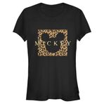 DisnMickey Classics Mickey & Arkadaşları Leopar Mickey Kadın Bisiklet Yaka T-Shirt Siyah S