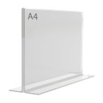 Display Malzeme A4 T Tipi Yatay Masa Üstü Şeffaf Pleksi Föylük 1 Adet 210x300 mm