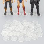DisplayMore 32 Parça 6 inç Aksiyon Figürü Standı, Pegli Destek Teşhir Standları, 1/12 Ölçekli Marvel Legends /DC/ GI Joe/MOTU Figür Oyuncağı ile Uyumlu (32 ADETS-Temizle Yuvarlak)