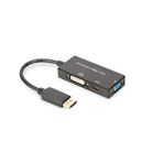 Displayport (dp) Çeviricisi/3 In 1 Multi-media Kablosu ve lt;br ve gt;kablolu, 0.20 Metre ve lt;br ve gt;dp Erkek ve lt;- ve gt; Hdmi Dişi + Dvi Di Siyah