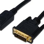 DisplayPort (DP) <-> DVI Kablosu, DP Erkek - DVI (24+1) Erkek, 2 metre, DP 1.1 uyumlu, AWG28,