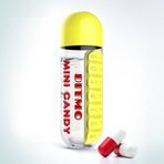 Ditmo Mini Candy Kapsül Tasarımlı Haftalık İlaç Kutusu + Su Şişesi