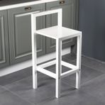 Diva Ahşap Bar Taburesi 68 cm Beyaz