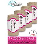Diva İplik 1 Kg - 4 lü Paket - 3 mm - Koton Makrome Çanta İpliği 219 Nohut Beji