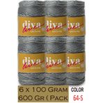 Diva İplik 2,5 mm Polyester Simli Makrome Çanta İpi ( 6 lı Paket ) 600 Gr - 64S